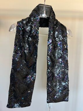 Jim Thompson black Sequin and silk  Scarf